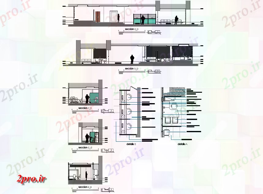 دانلود نقشه ساختمان اداری - تجاری - صنعتی بازسازی طرحی و بخش جزئیات (کد75215)