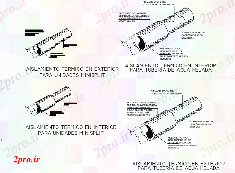 دانلود نقشه بلوک ، آرام ، نماد عایق حرارتی خارجی برای مینی ریخته واحد جزئیات (کد75232)