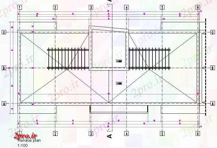 دانلود نقشه ساختمان اداری - تجاری - صنعتی تراس طرحی جزئیات (کد75243)