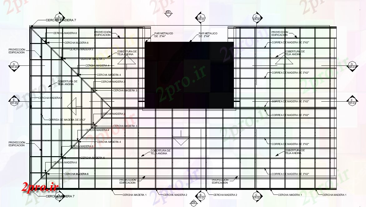 دانلود نقشه جزئیات ساخت و ساز طرحی سقف جزئیات (کد75259)