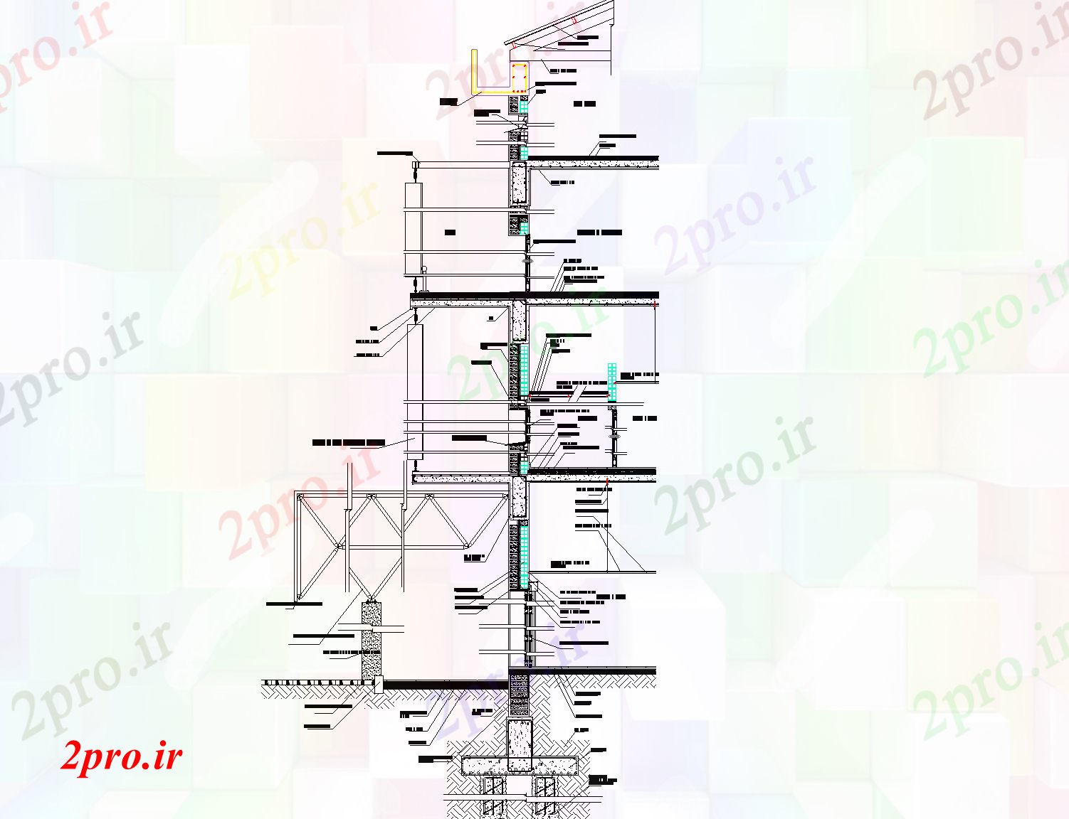 دانلود نقشه ساختمان اداری - تجاری - صنعتی نما ساختمان بیمارستان طرحی جزئیات (کد75288)