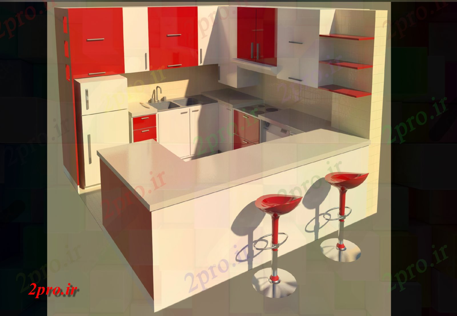 دانلود نقشه آشپزخانه آشپزخانه طراحی جزئیات (کد75322)