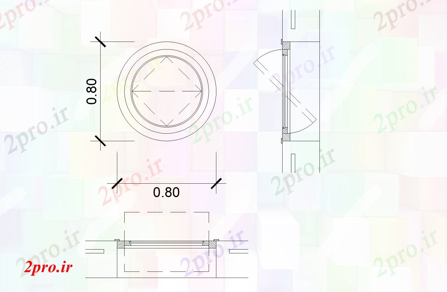 دانلود نقشه درب و پنجره مدور پنجره طرحی جزئیات (کد75379)