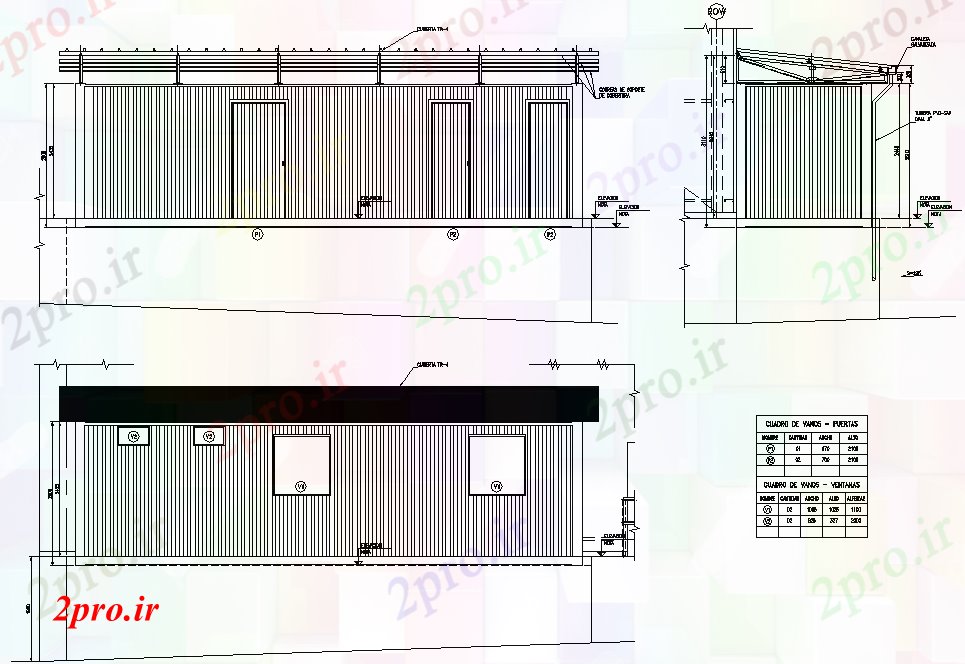 دانلود نقشه ساختمان اداری - تجاری - صنعتی نما از طرحی دفتر جزئیات (کد75440)