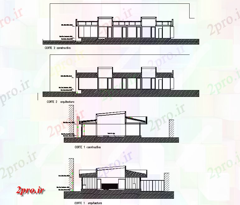 دانلود نقشه ساختمان اداری - تجاری - صنعتی بخش کسب و کار طرحی توپی جزئیات 20 در 30 متر (کد75511)