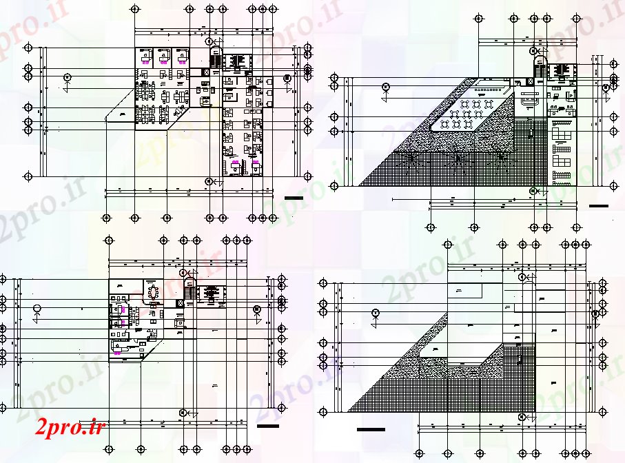 دانلود نقشه ساختمان اداری - تجاری - صنعتی طرحی Edificiode oficinas 30 در 32 متر (کد75536)