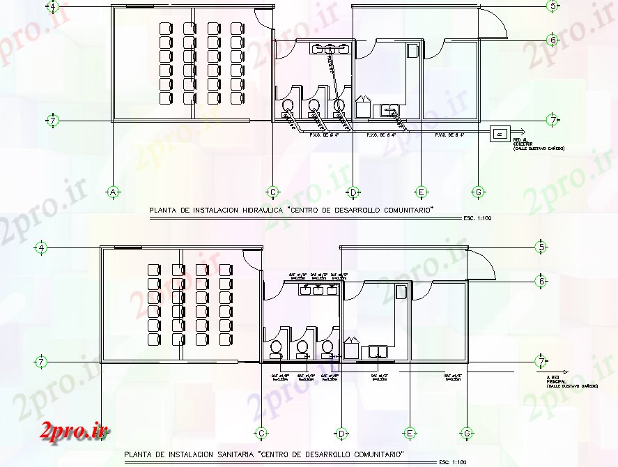 دانلود نقشه جزئیات لوله کشی جزئیات لوله لوله کشی آب (کد75538)