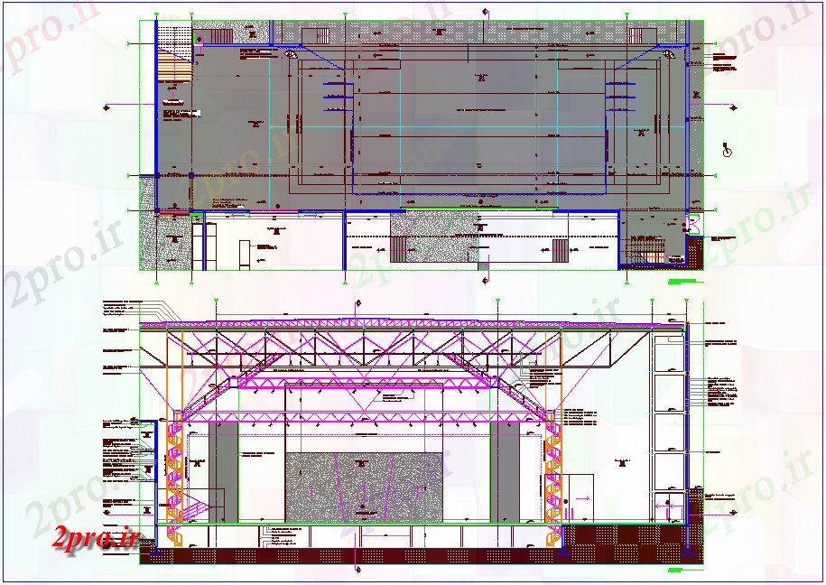 دانلود نقشه جزئیات داخلی طراحی داخلی مرحله با طرحی و  نما  (کد75553)