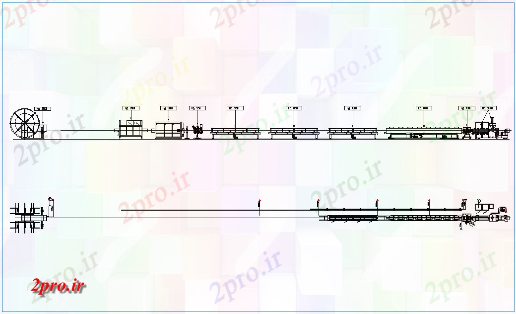 دانلود نقشه کارخانه صنعتی  ، کارگاه خط اکستروژن وزن کارخانه صنعتی  (کد75566)