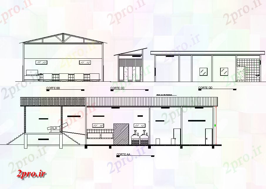 دانلود نقشه ساختمان اداری - تجاری - صنعتی بخش طرحی کارخانه جزئیات 3 در 16 متر (کد75587)