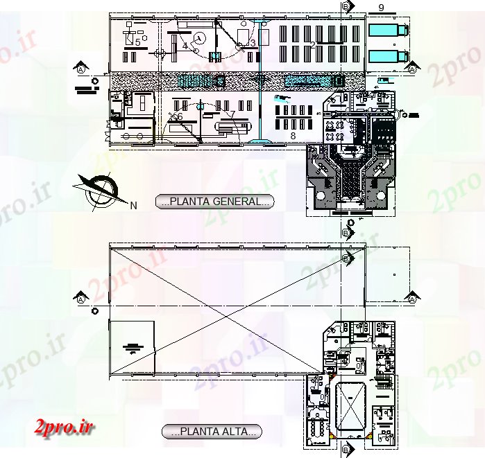 دانلود نقشه ساختمان اداری - تجاری - صنعتی شیشه خو طرحی کارخانه جزئیات 36 در 52 متر (کد75646)