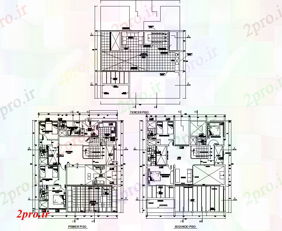 دانلود نقشه مسکونی ، ویلایی ، آپارتمان طرحی خوابگاه 11 در 14 متر (کد75678)