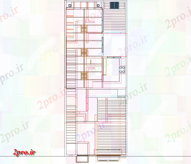 دانلود نقشه مسکونی ، ویلایی ، آپارتمان دو خانواده جزئیات طرحی خانه 11 در 18 متر (کد75724)