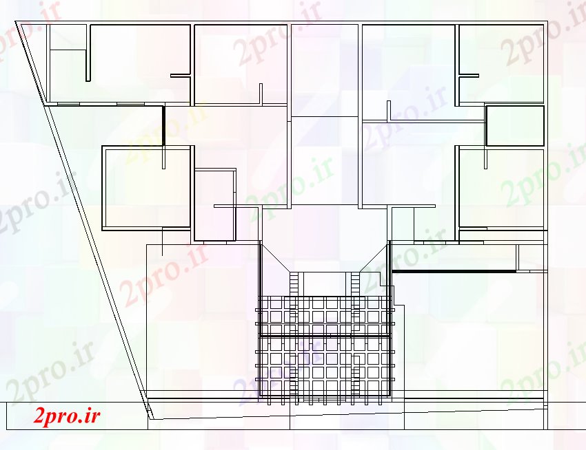 دانلود نقشه مسکونی  ، ویلایی ، آپارتمان  آپارتمان در برنامه ریزی جزئیات (کد75733)