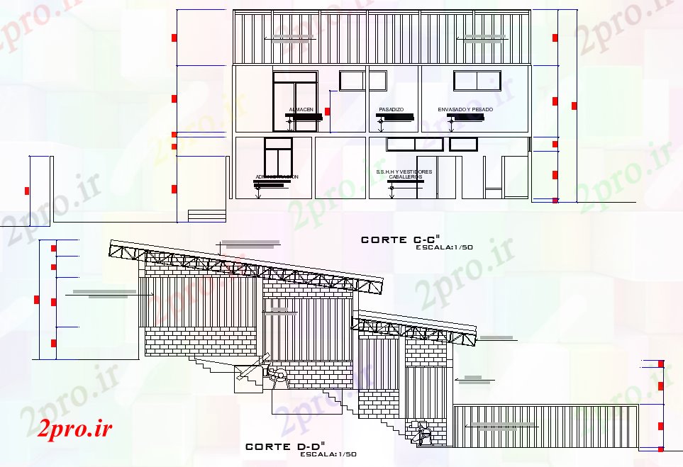 دانلود نقشه کارخانه صنعتی  ، کارگاه جزئیات بخش کارخانه فرآوری قهوه (کد75740)