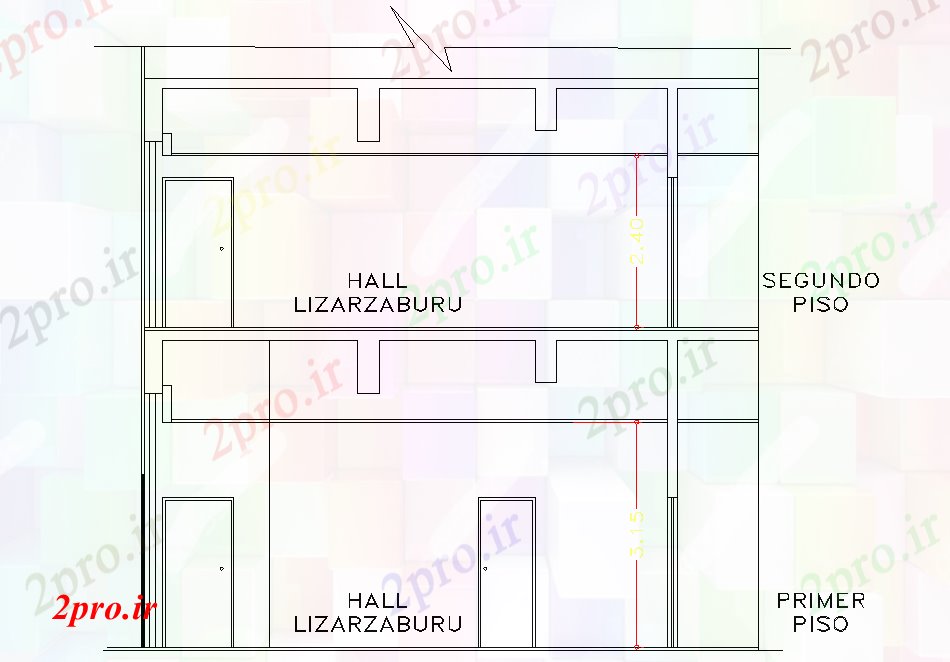 دانلود نقشه مسکونی ، ویلایی ، آپارتمان نما از جزئیات خانه 36 در 74 متر (کد75754)