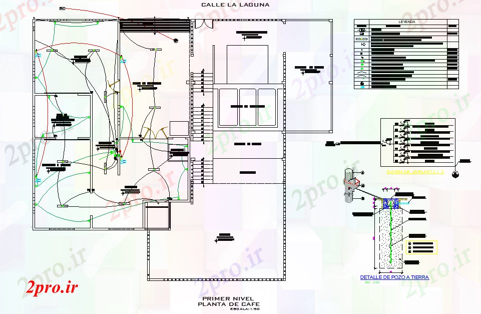 دانلود نقشه معماری جزئیات طرحی برق (کد75761)