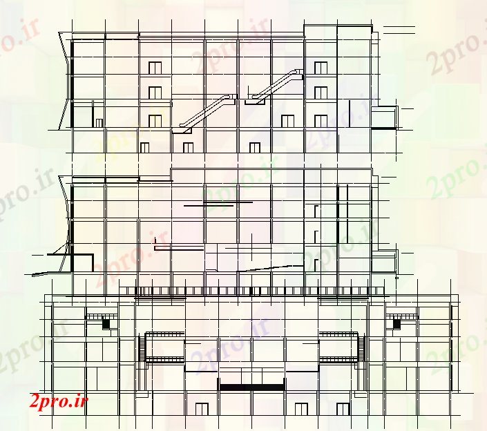 دانلود نقشه مسکونی  ، ویلایی ، آپارتمان  آپارتمان نمای جزئیات (کد75767)