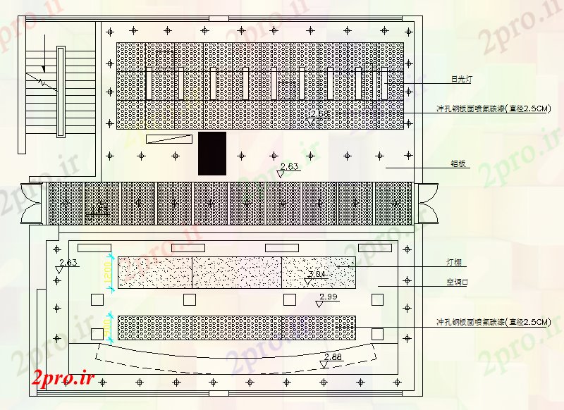 دانلود نقشه طراحی سقف کاذب جزئیات هواپیما سقف (کد75770)