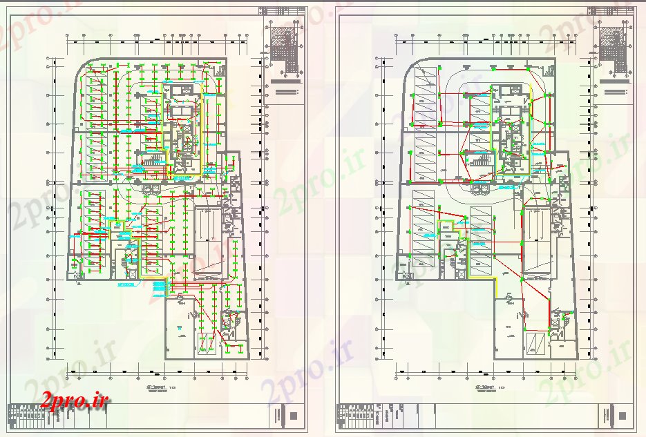 دانلود نقشه طراحی داخلی طبقه همکف طرحی نورپردازی دو طبقه (کد75772)