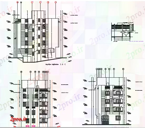 دانلود نقشه مسکونی  ، ویلایی ، آپارتمان  خانواده چند (کد75817)