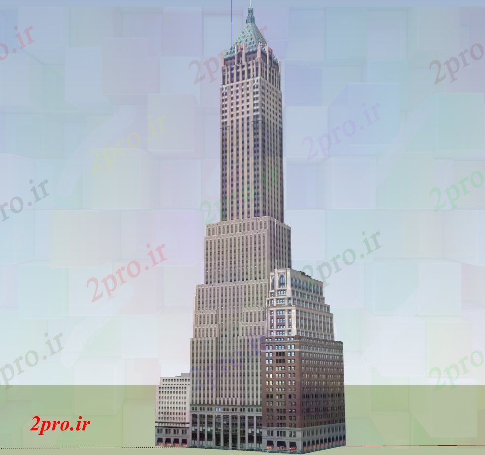 دانلود نقشه ساختمان مرتفع تریدی از بلند ساخت (کد75840)
