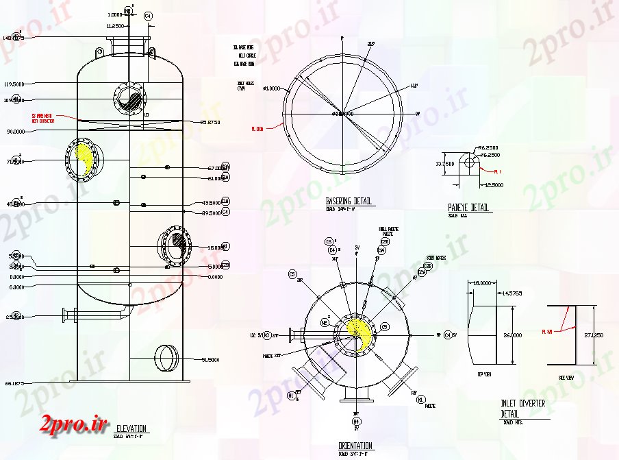 دانلود نقشه جزئیات ساخت و ساز جزئیات طرحی تجهیزات گاز جدا (کد75886)