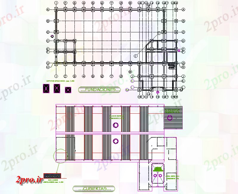 دانلود نقشه جزئیات پایه بنیاد طرحی جزئیات (کد75908)