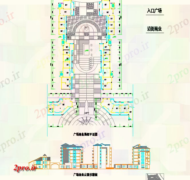 دانلود نقشه هایپر مارکت - مرکز خرید - فروشگاه جزئیات پلازا تجاری طرحی طبقه 81 در 114 متر (کد75916)