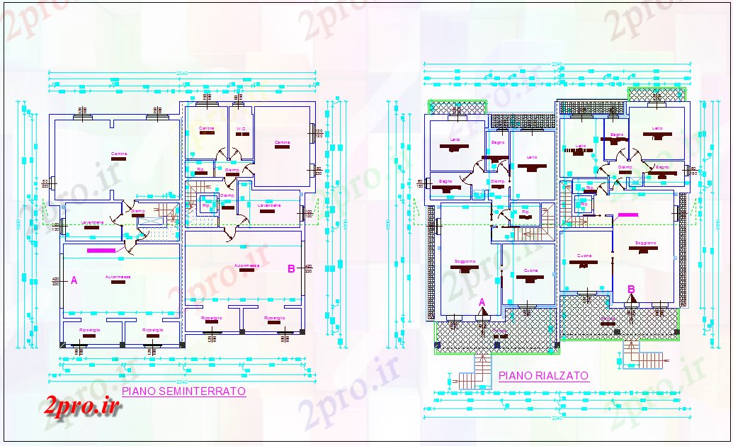 دانلود نقشه مسکونی ، ویلایی ، آپارتمان طرحی طبقه از خانواده خانه 19 در 20 متر (کد75946)