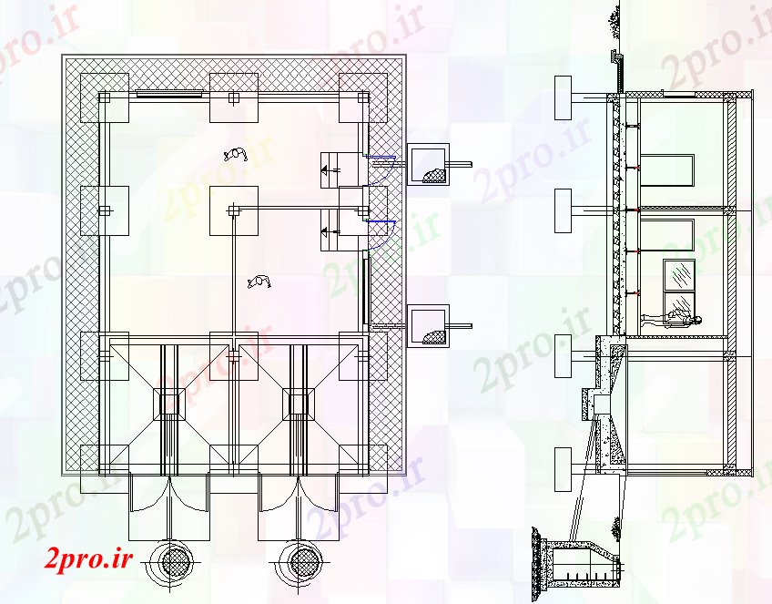 دانلود نقشه ساختمان اداری - تجاری - صنعتی ساختمان تحول طرحی جزئیات 8 در 12 متر (کد75956)