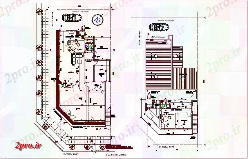 دانلود نقشه مسکونی ، ویلایی ، آپارتمان طرحی طبقه از منطقه مسکونی 11 در 18 متر (کد75975)