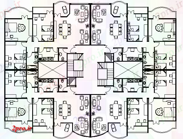 دانلود نقشه مسکونی  ، ویلایی ، آپارتمان  ساختمان مسکونی طرحی مسکن (کد75985)