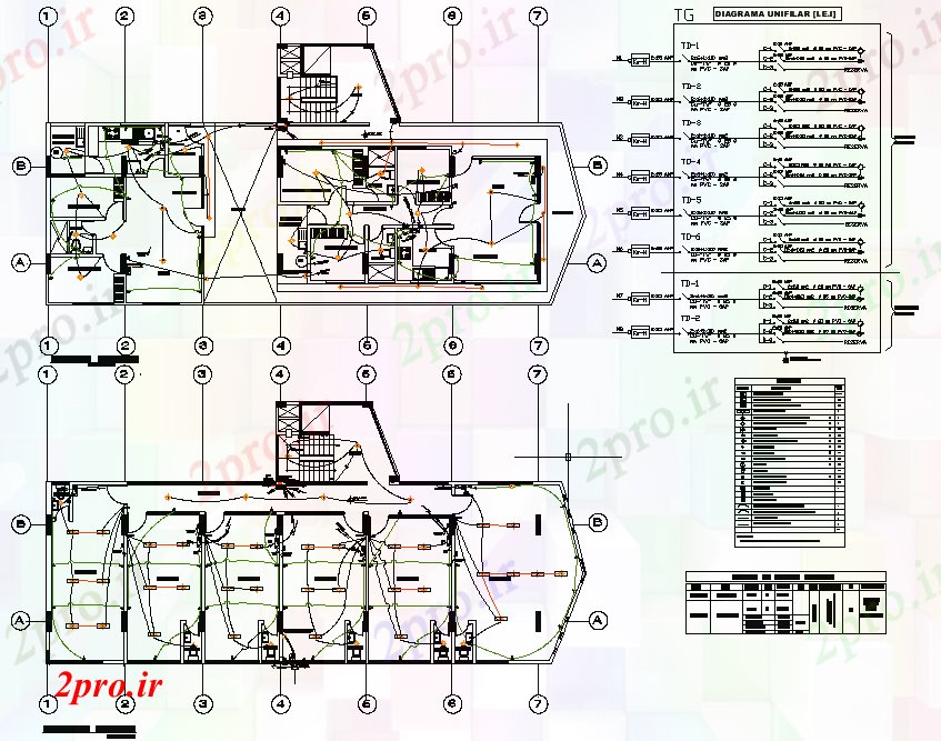 دانلود نقشه معماری خانه برق  (کد76157)