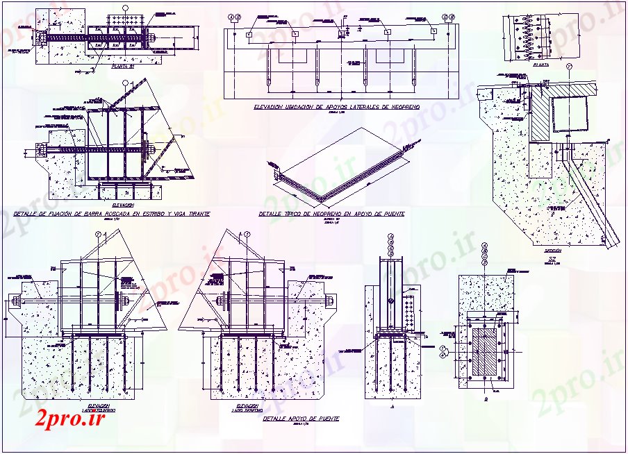 دانلود نقشه جزئیات ساخت و ساز پل بخشی ساخت و ساز    (کد76185)