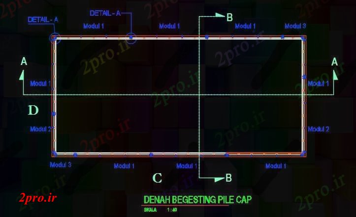 دانلود نقشه جزئیات پایه BEKISTING شمع ها (کد76188)