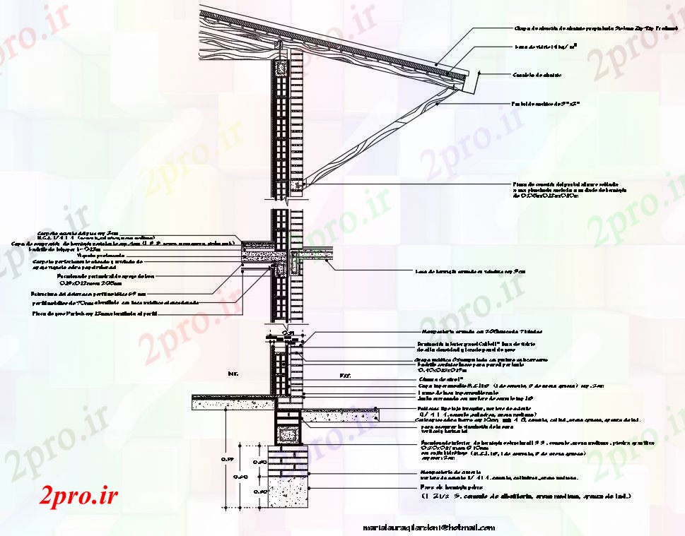 دانلود نقشه پلان مقطعی جزئیات ساختمان بخش (کد76198)
