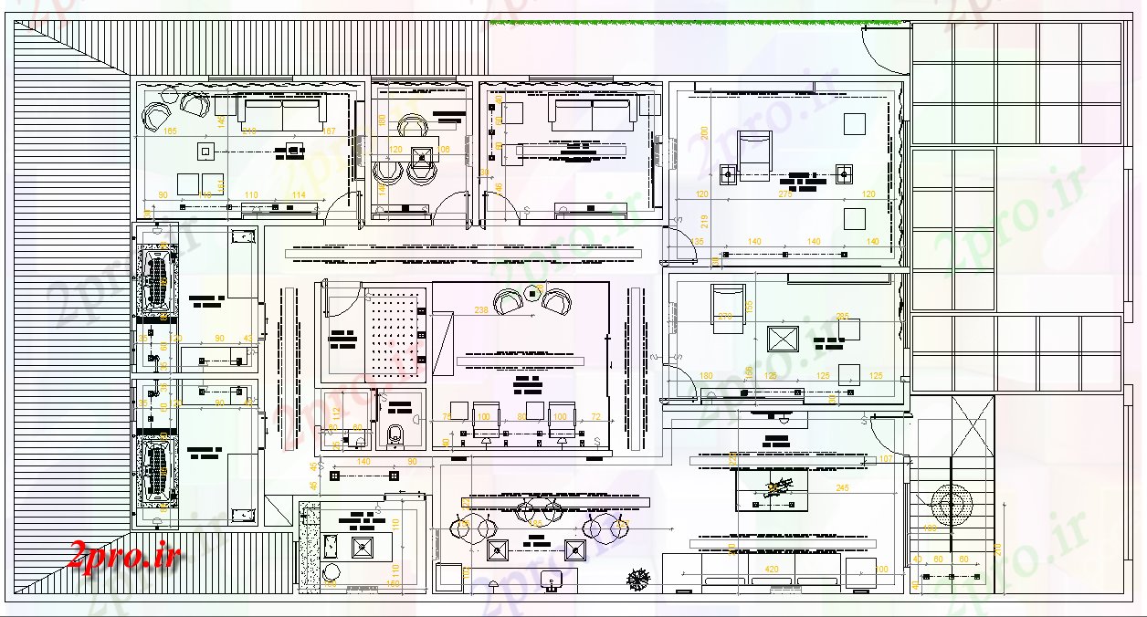 دانلود نقشه ساختمان اداری - تجاری - صنعتی دفتر طرحی تجاری 13 در 26 متر (کد76233)