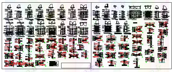 دانلود نقشه جزئیات طراحی در و پنجره  های مختلف طراحی بخش انواع درب جزئیات طراحی (کد76256)