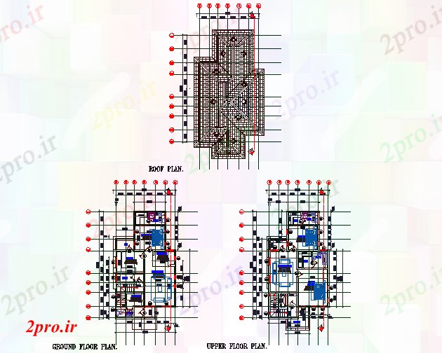 دانلود نقشه مسکونی ، ویلایی ، آپارتمان اتاق خواب خانه دوبلکس 8 در 13 متر (کد76271)