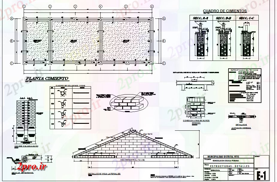 دانلود نقشه جزئیات ساختار طرحی ساختمان سازه جزئیات (کد76280)