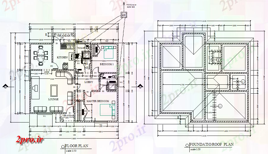 دانلود نقشه مسکونی ، ویلایی ، آپارتمان خانه 10 × 20 MTR 9 در 11 متر (کد76314)