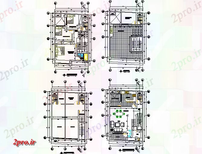 دانلود نقشه مسکونی ، ویلایی ، آپارتمان صفحه اصلی معمار طرحی برنامه ریزی 7 در 10 متر (کد76325)