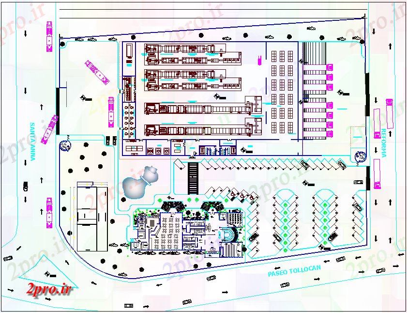 دانلود نقشه کارخانه صنعتی  ، کارگاه لوازم ماکارونی طرحی طبقه    (کد76329)