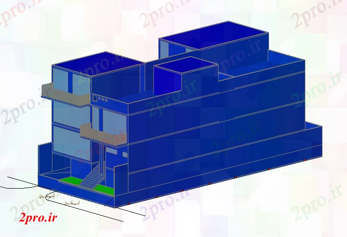 دانلود نقشه خانه های سه بعدی کامل تریدی خانههای ویلایی جزئیات نما (کد76363)