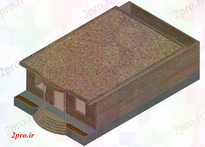 دانلود نقشه خانه های سه بعدی جزئیات 3 طرحی خانه 4 در 7 متر (کد76394)