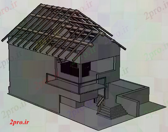 دانلود نقشه خانه های سه بعدی جزئیات 3 طرحی خانه اتوکد 10 در 12 متر (کد76398)