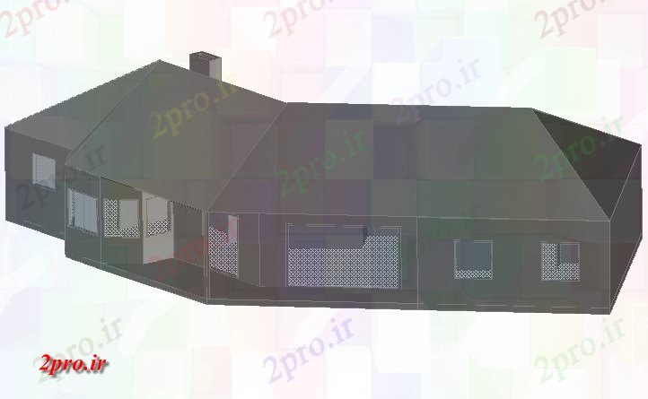 دانلود نقشه خانه های سه بعدی با دید جانبی 3  طرحی خانه (کد76400)