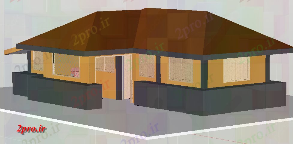 دانلود نقشه خانه های سه بعدی نمونه 3  طرحی خانه  (کد76413)