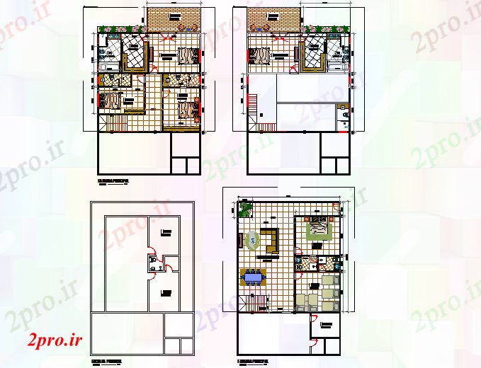 دانلود نقشه مسکونی ، ویلایی ، آپارتمان برنامه ریزی خانه معمار طرح 11 در 12 متر (کد76414)